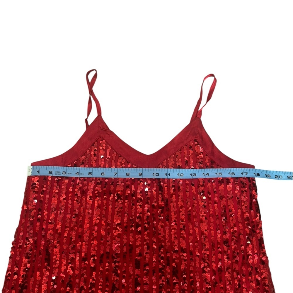 No Boundaries Red Sequin V-Neck Cami Tank Womens Juniors Size Large (11-13) NWT - Picture 10 of 11